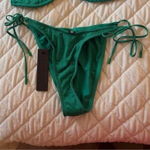 triangl swimwear Emerald Green Textured Tie-Side Bikini Bottom